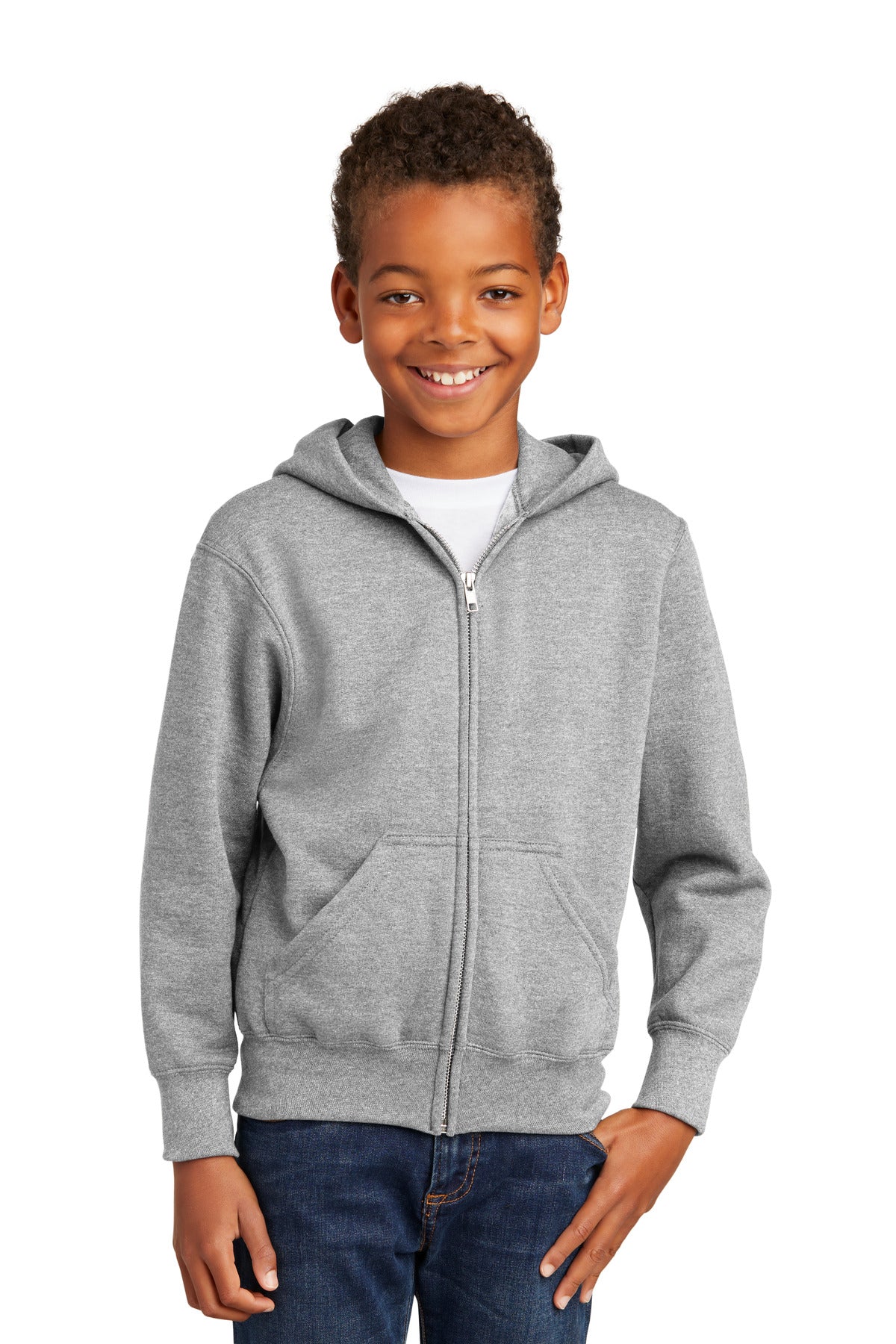 Port & Company? - Youth Core Fleece Full-Zip Hooded Sweatshirt.  PC90YZH