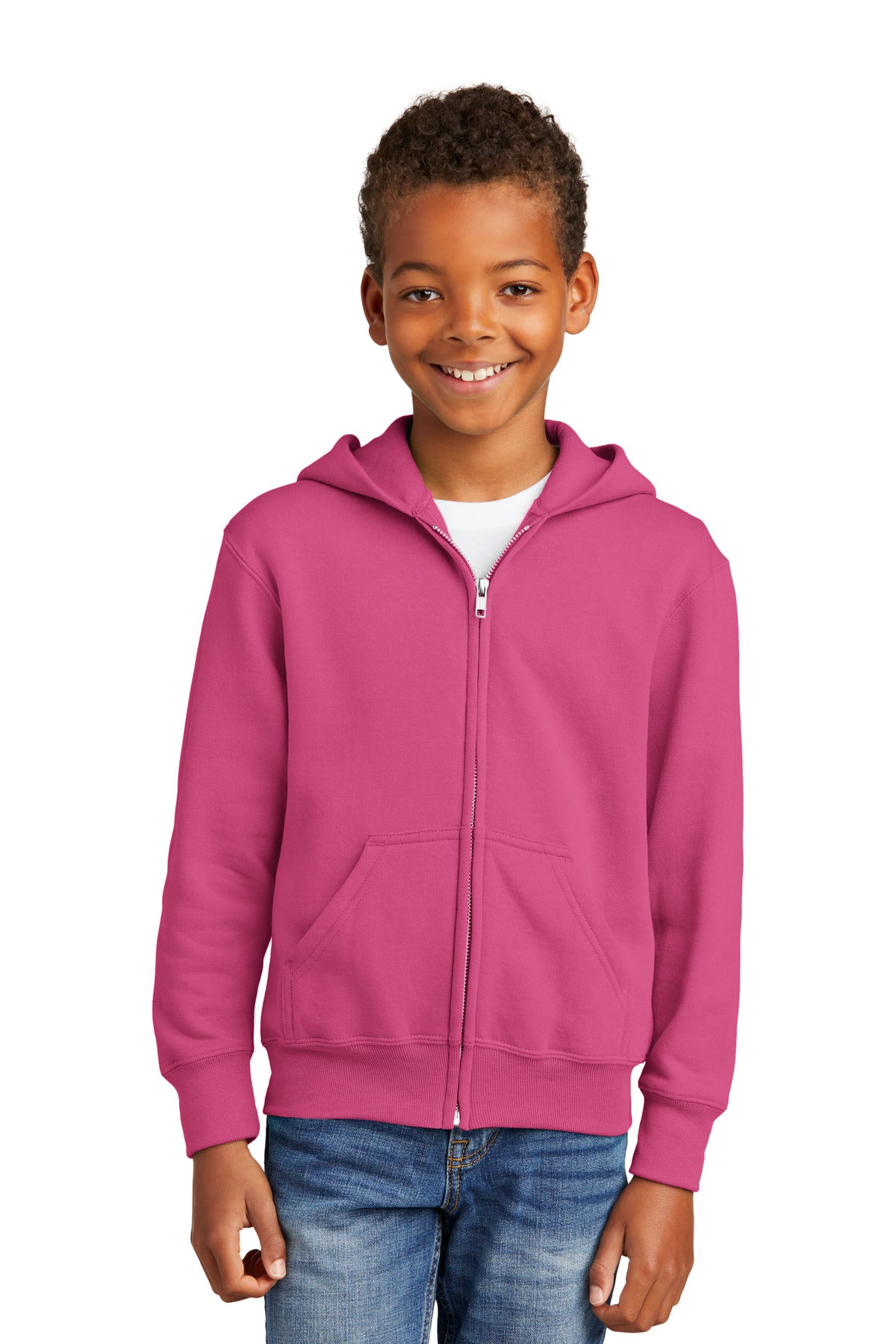 Port & Company? - Youth Core Fleece Full-Zip Hooded Sweatshirt.  PC90YZH