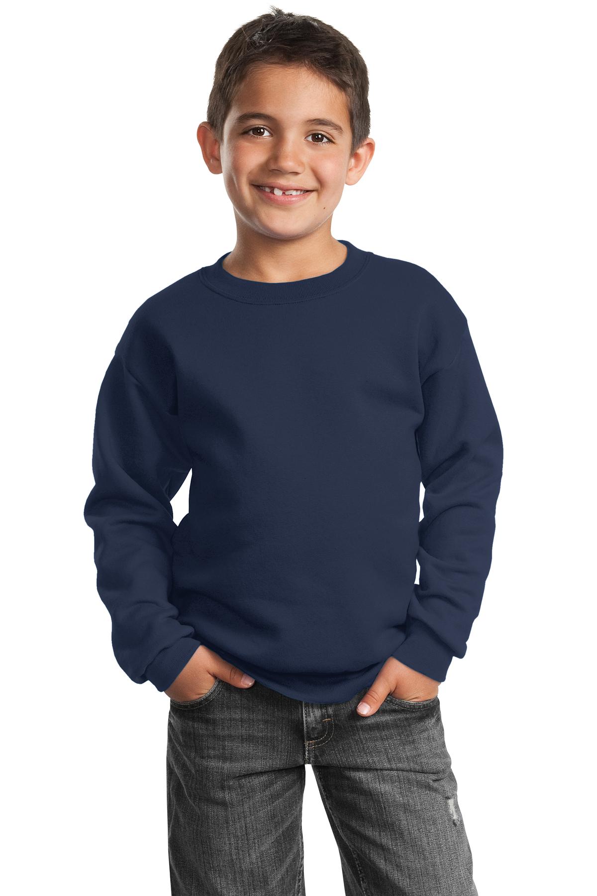 Port & Company? Youth Core Fleece Crewneck Sweatshirt.  PC90Y