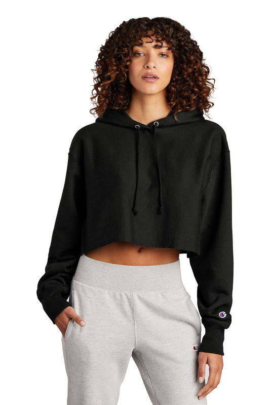 Champion ?  Women's Reverse Weave ?  Cropped Cut-Off Hooded Sweatshirt RW01W