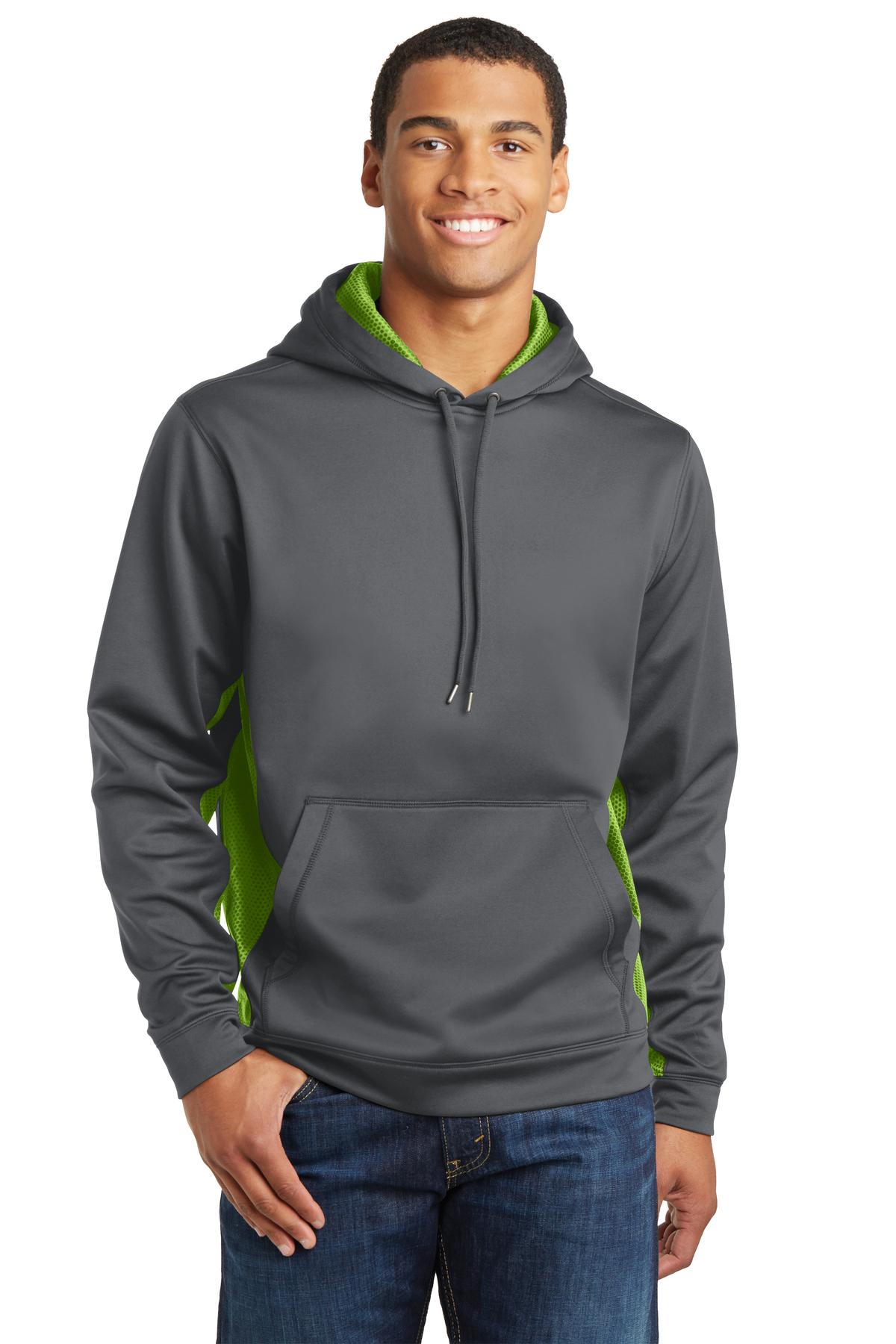 Sport-Tek? Sport-Wick? CamoHex Fleece Colorblock Hooded Pullover. ST239