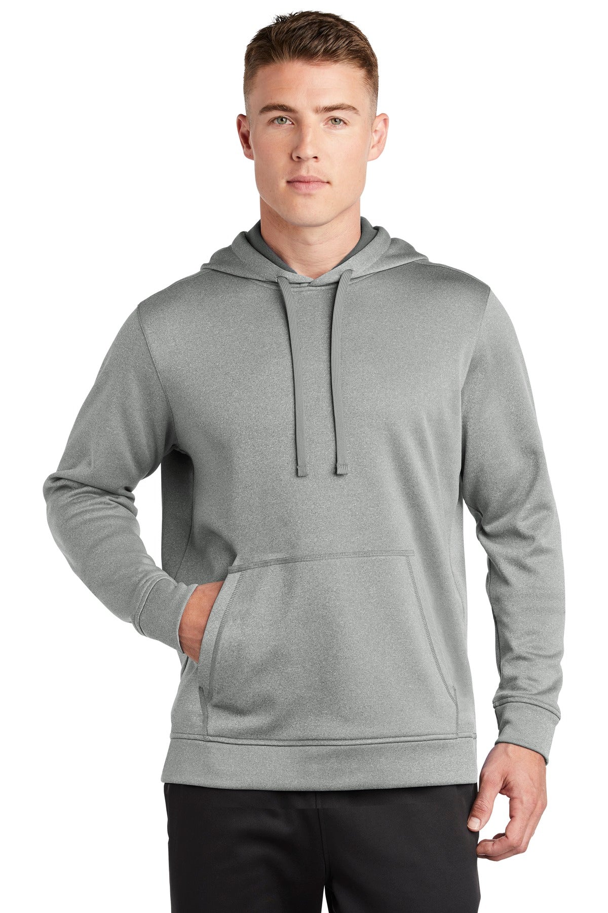 Sport-Tek ? PosiCharge ? Sport-Wick ? Heather Fleece Hooded Pullover. ST264