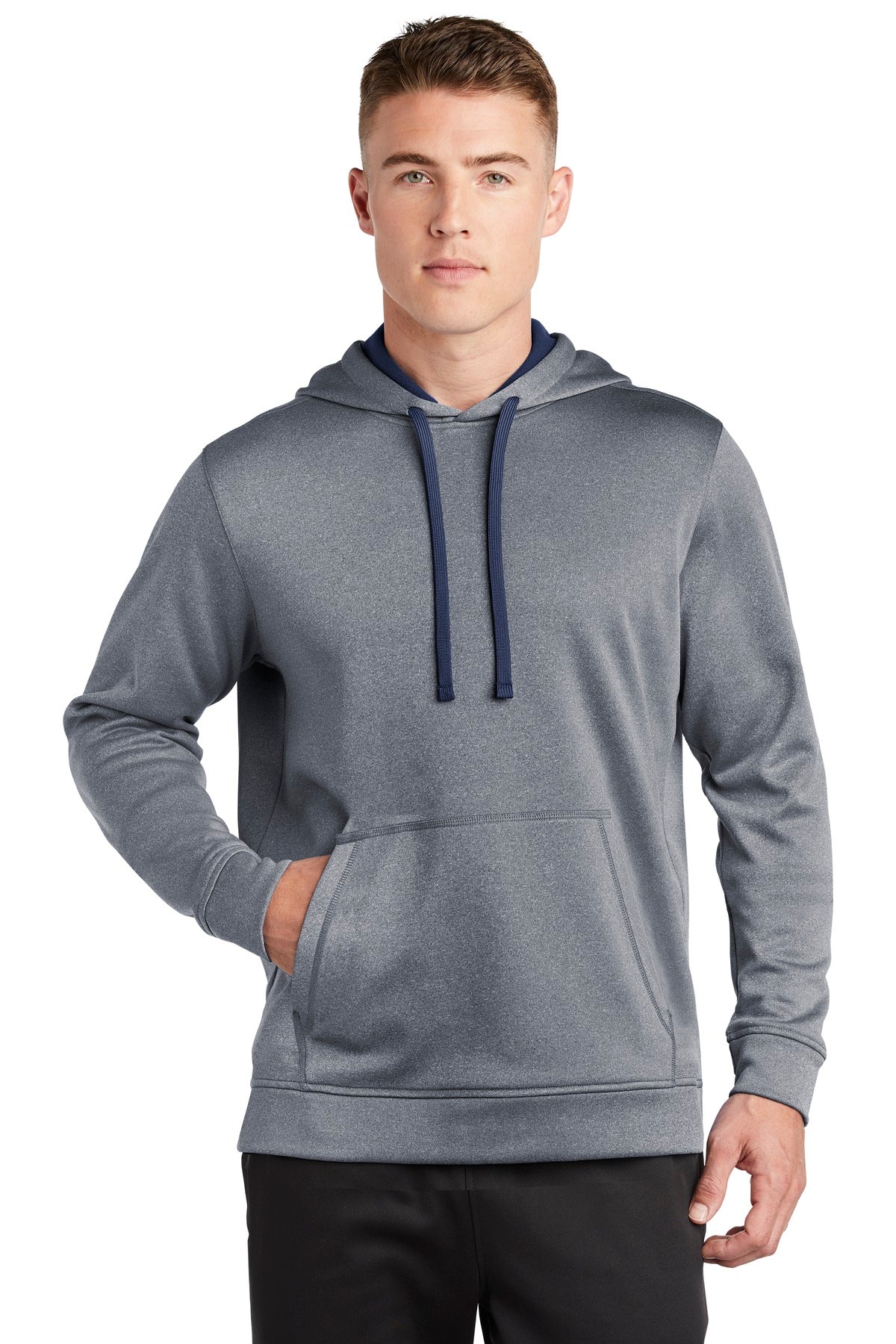 Sport-Tek ? PosiCharge ? Sport-Wick ? Heather Fleece Hooded Pullover. ST264