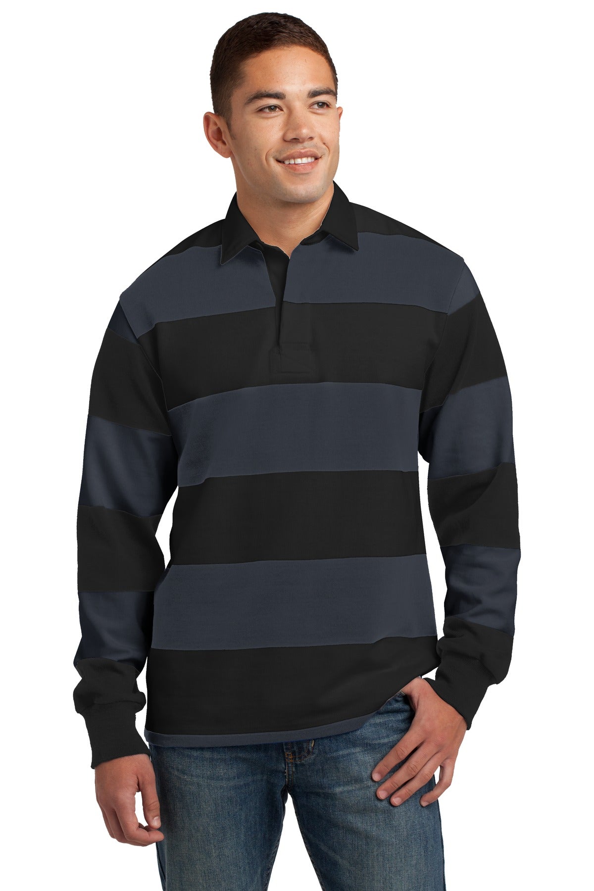 Sport-Tek? Classic Long Sleeve Rugby Polo. ST301