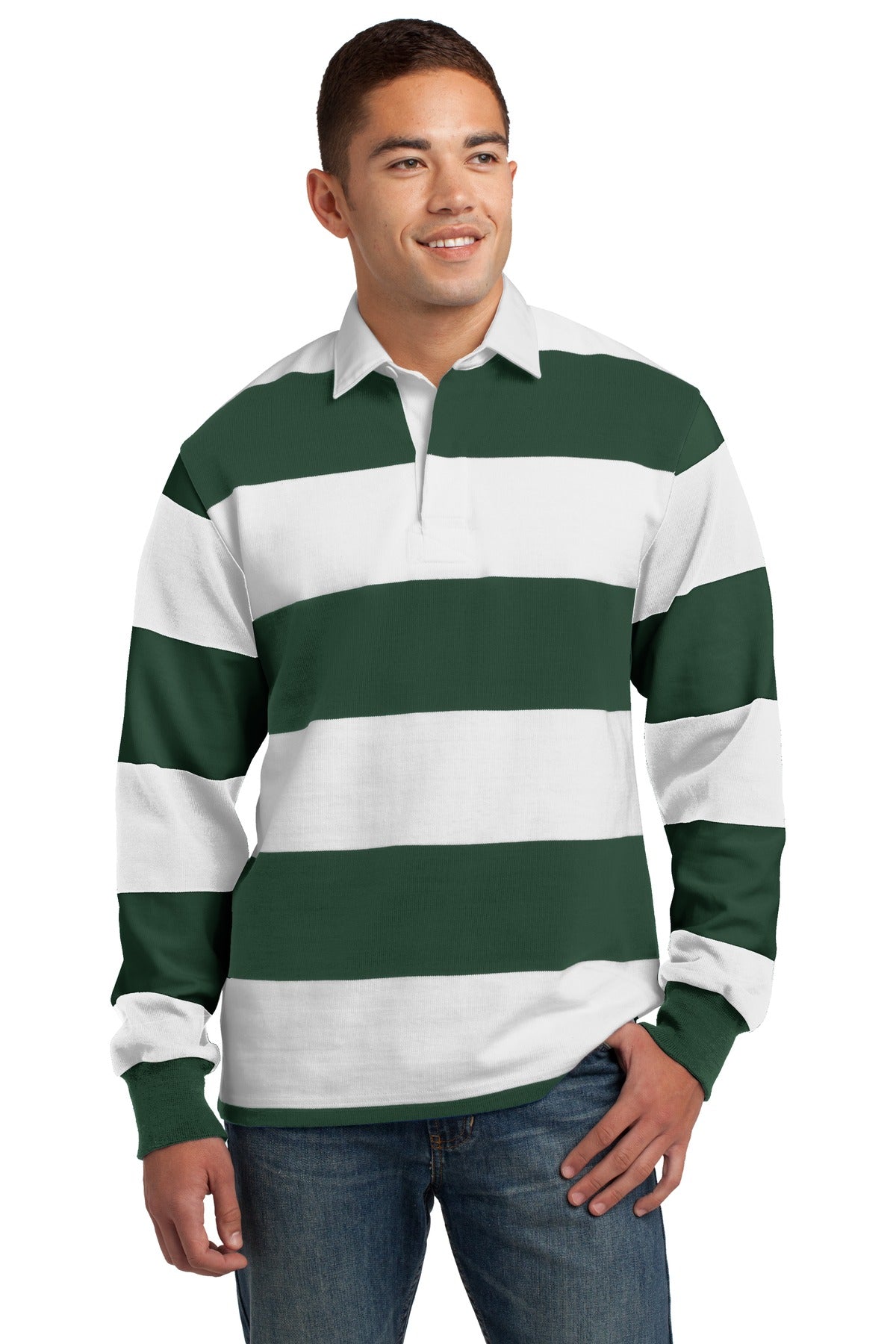 Sport-Tek? Classic Long Sleeve Rugby Polo. ST301