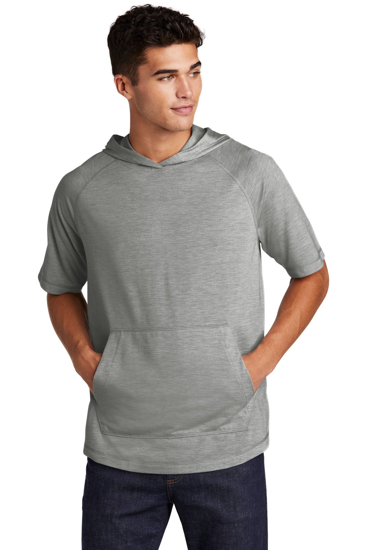 Sport-Tek ? PosiCharge ? Tri-Blend Wicking Short Sleeve Hoodie. ST404