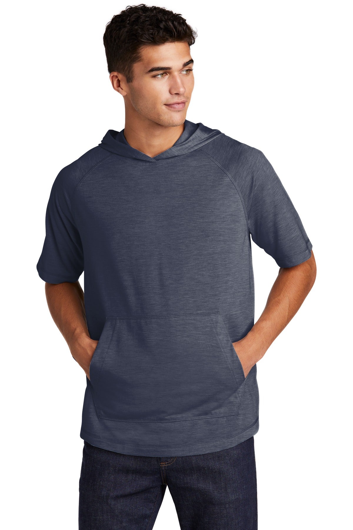 Sport-Tek ? PosiCharge ? Tri-Blend Wicking Short Sleeve Hoodie. ST404