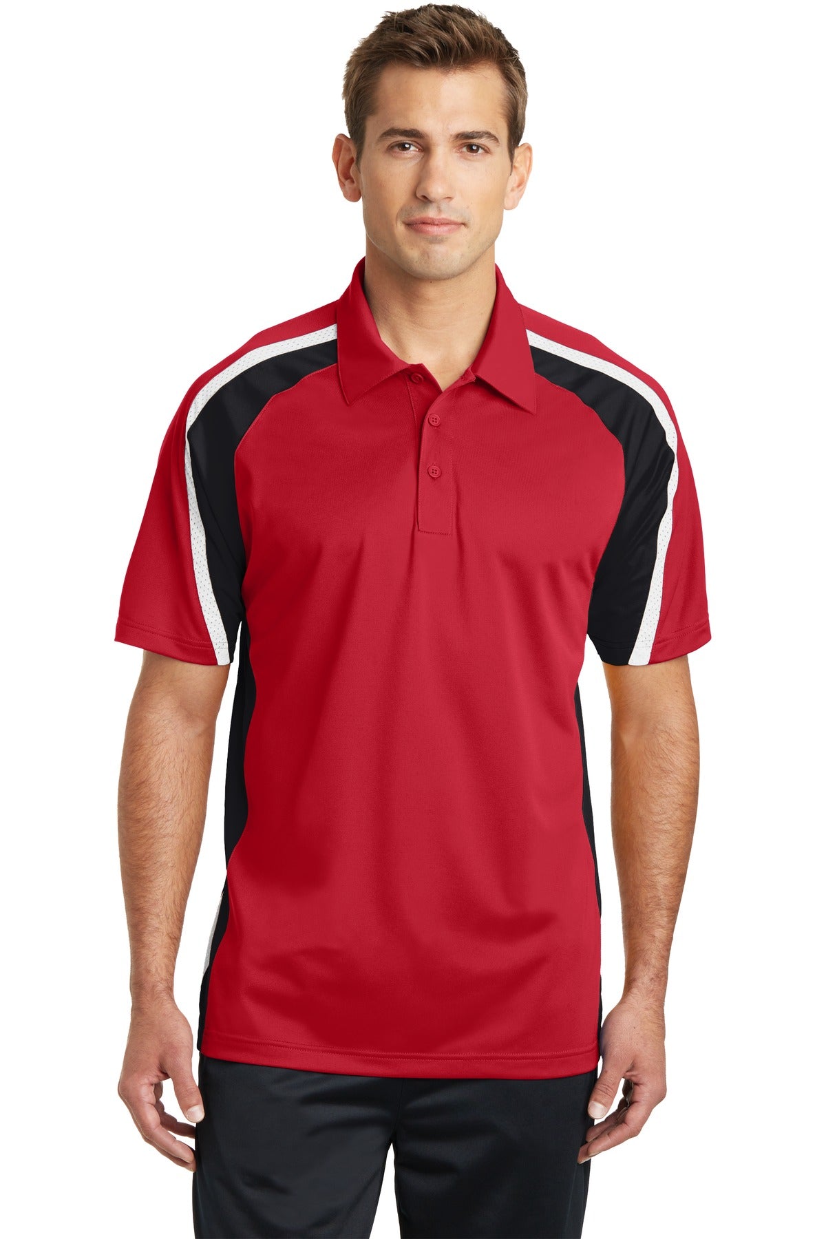 Sport-Tek? Tricolor Micropique Sport-Wick? Polo. ST654