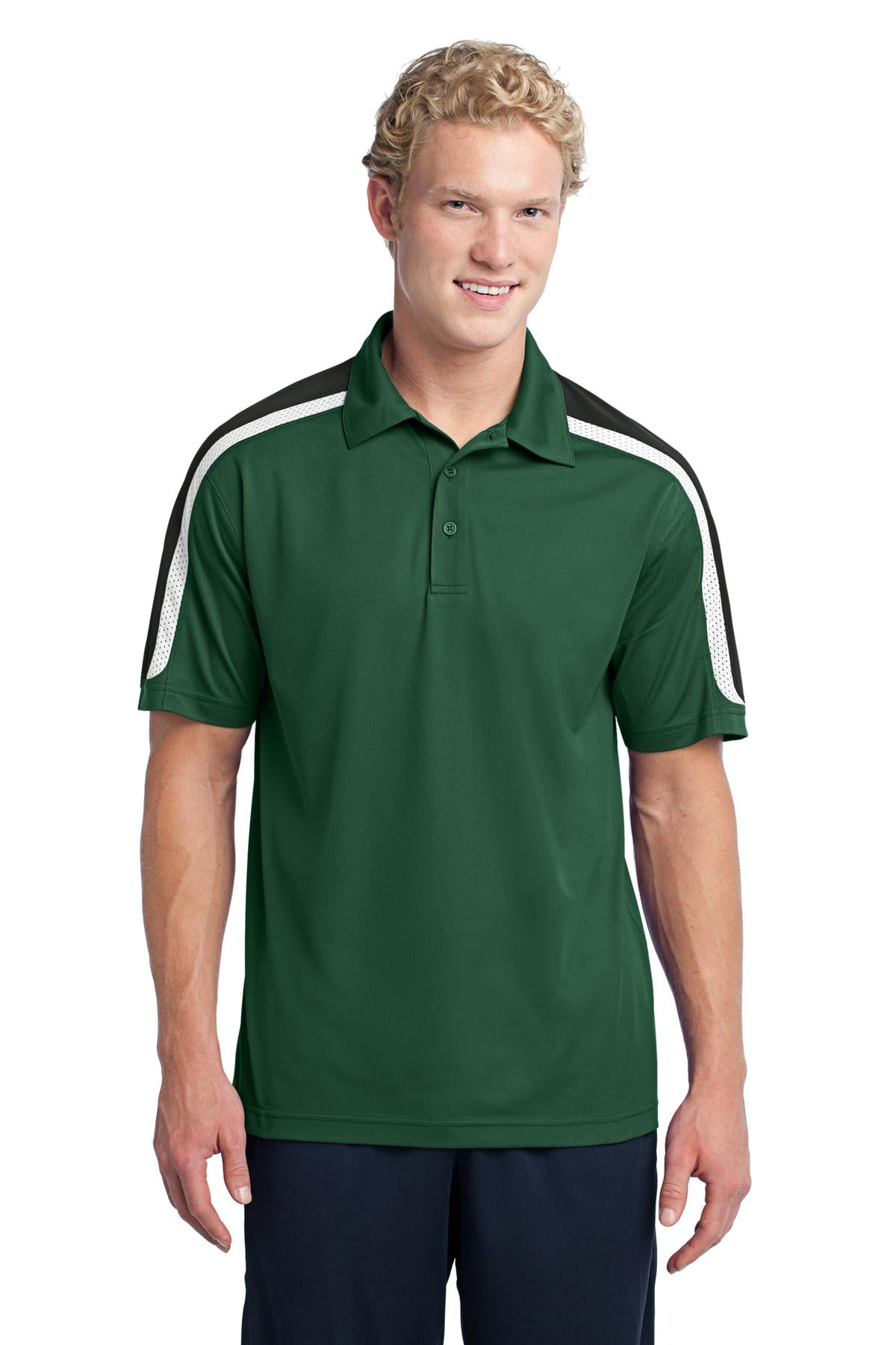 Sport-Tek? Tricolor Shoulder Micropique Sport-Wick? Polo. ST658