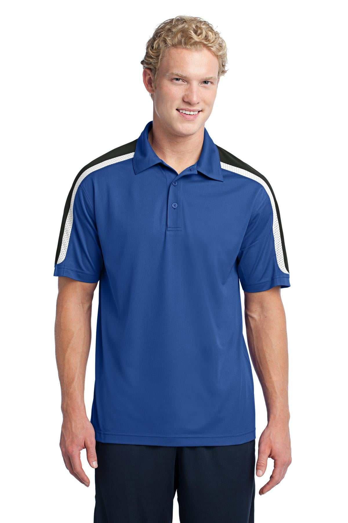 Sport-Tek? Tricolor Shoulder Micropique Sport-Wick? Polo. ST658