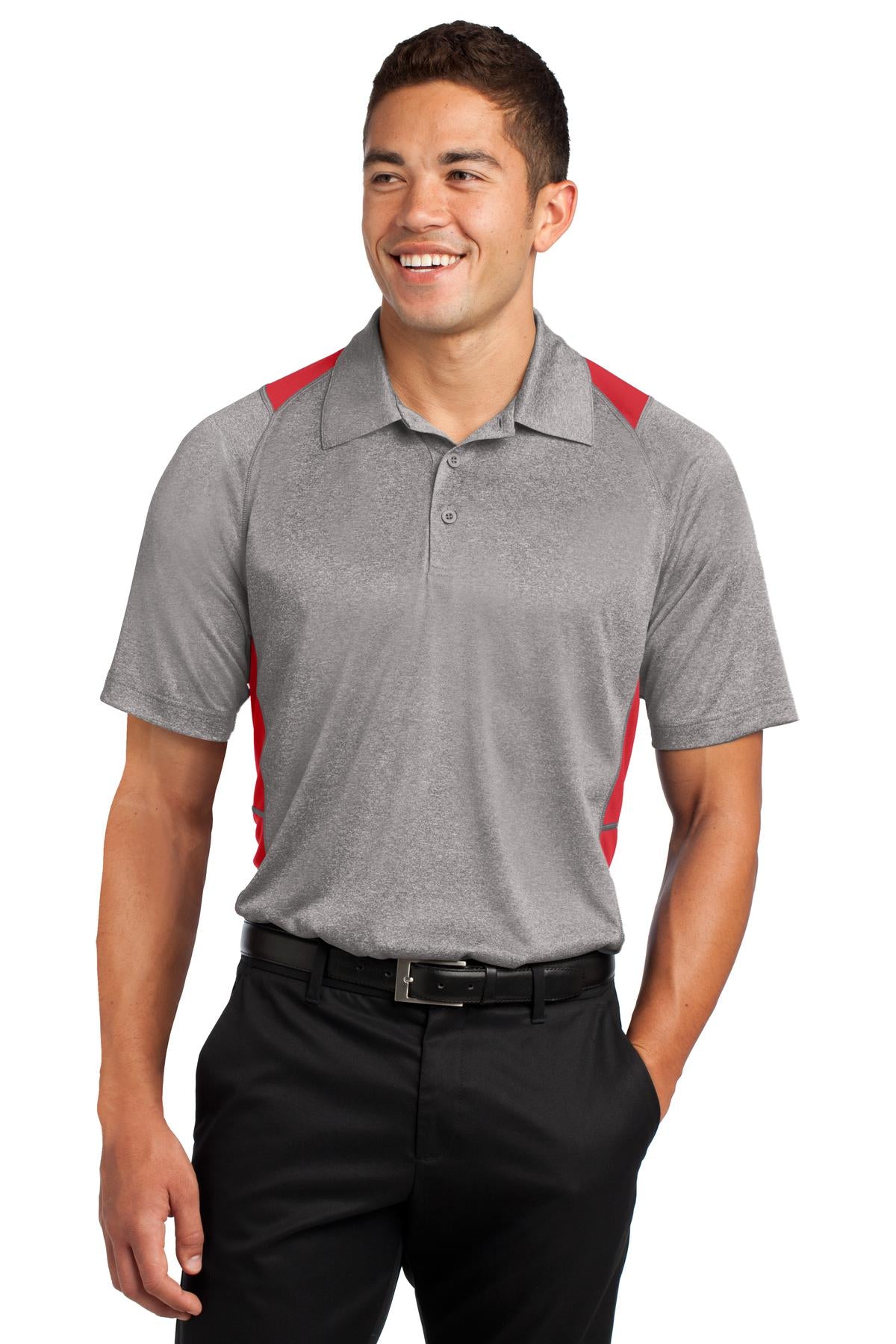 Sport-Tek? Heather Colorblock Contender? Polo. ST665