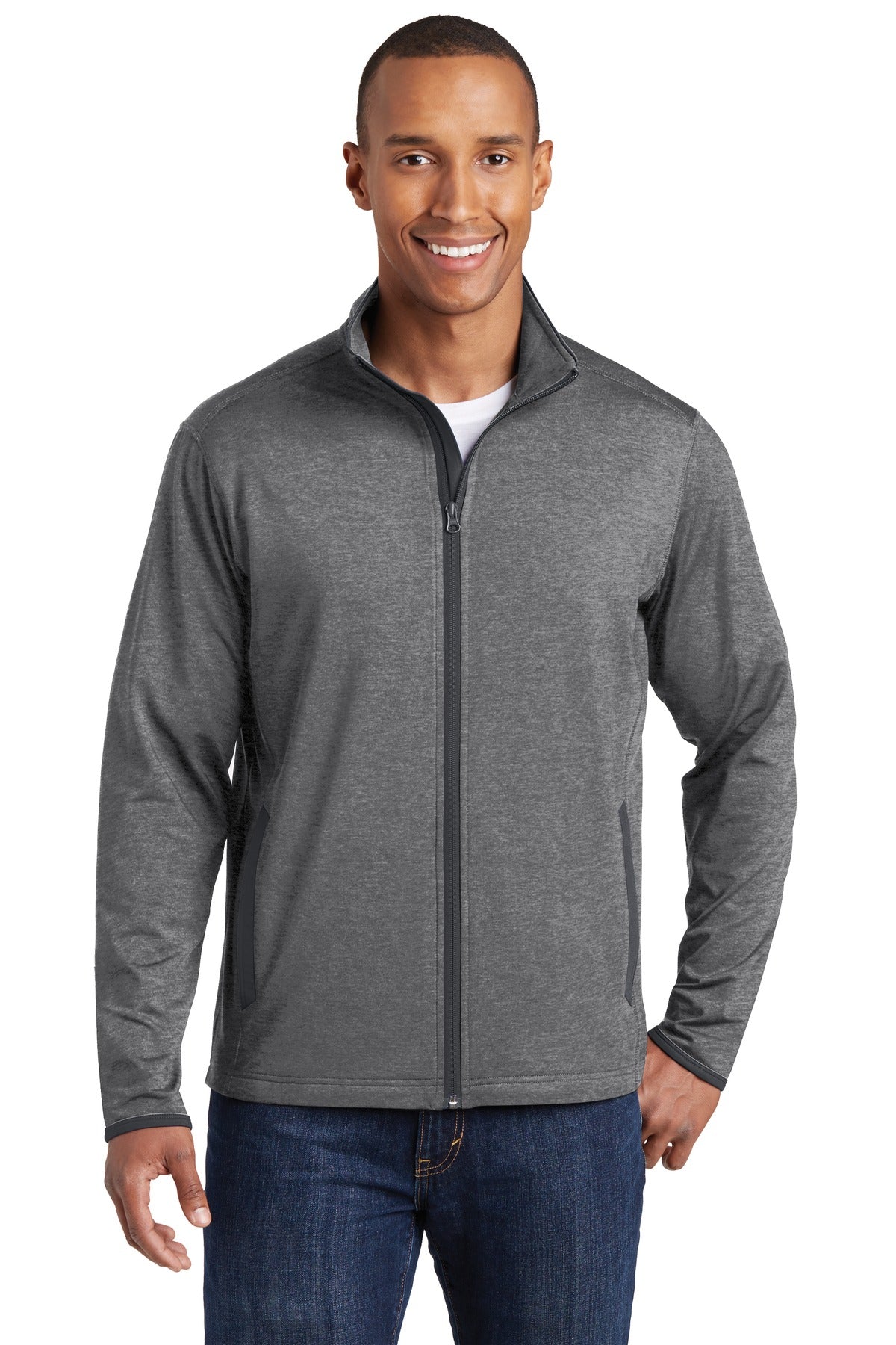 Sport-Tek? Sport-Wick? Stretch Contrast Full-Zip Jacket.  ST853