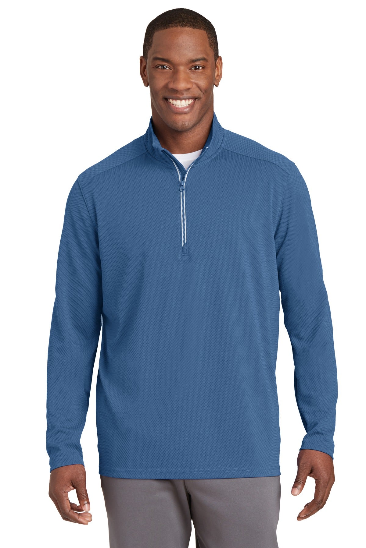 Sport-Tek? Sport-Wick? Textured 1/4-Zip Pullover.  ST860