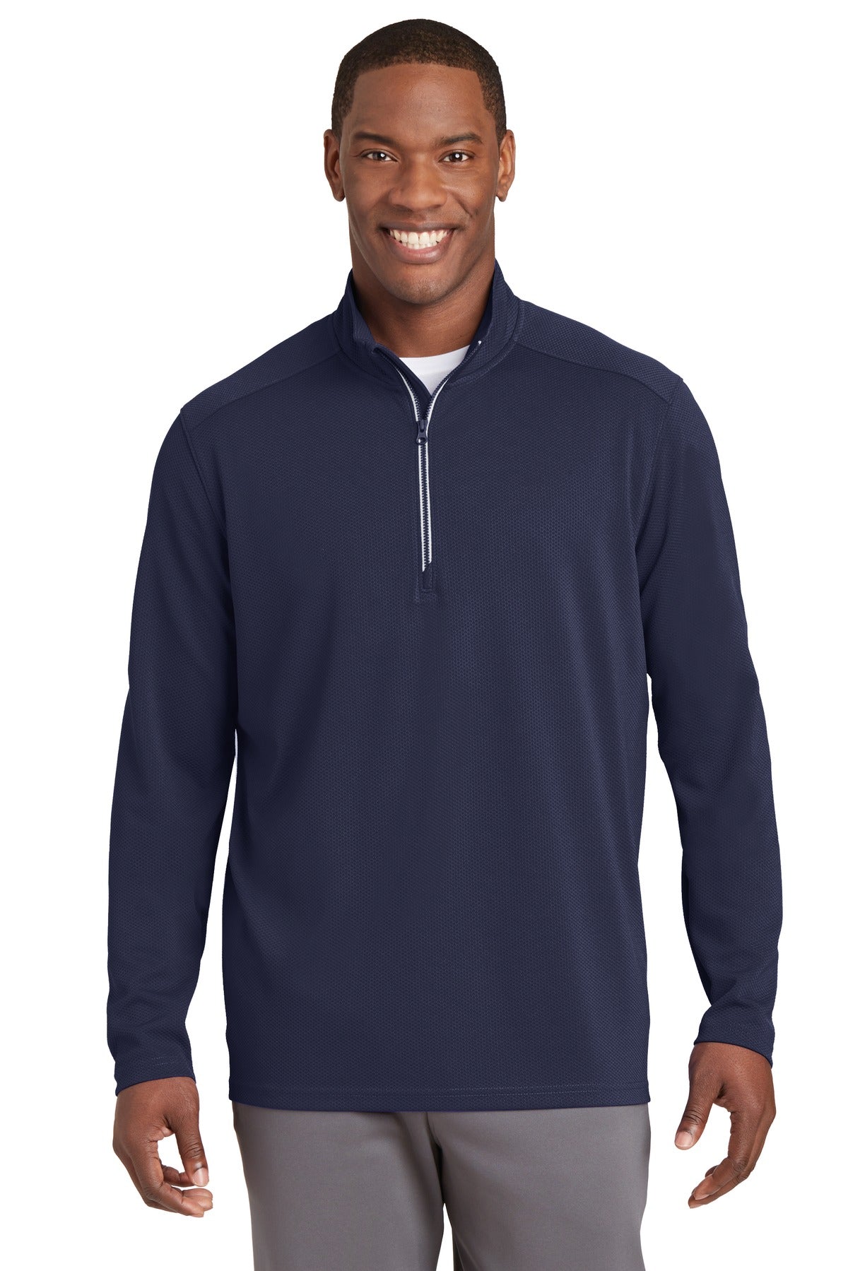 Sport-Tek? Sport-Wick? Textured 1/4-Zip Pullover.  ST860