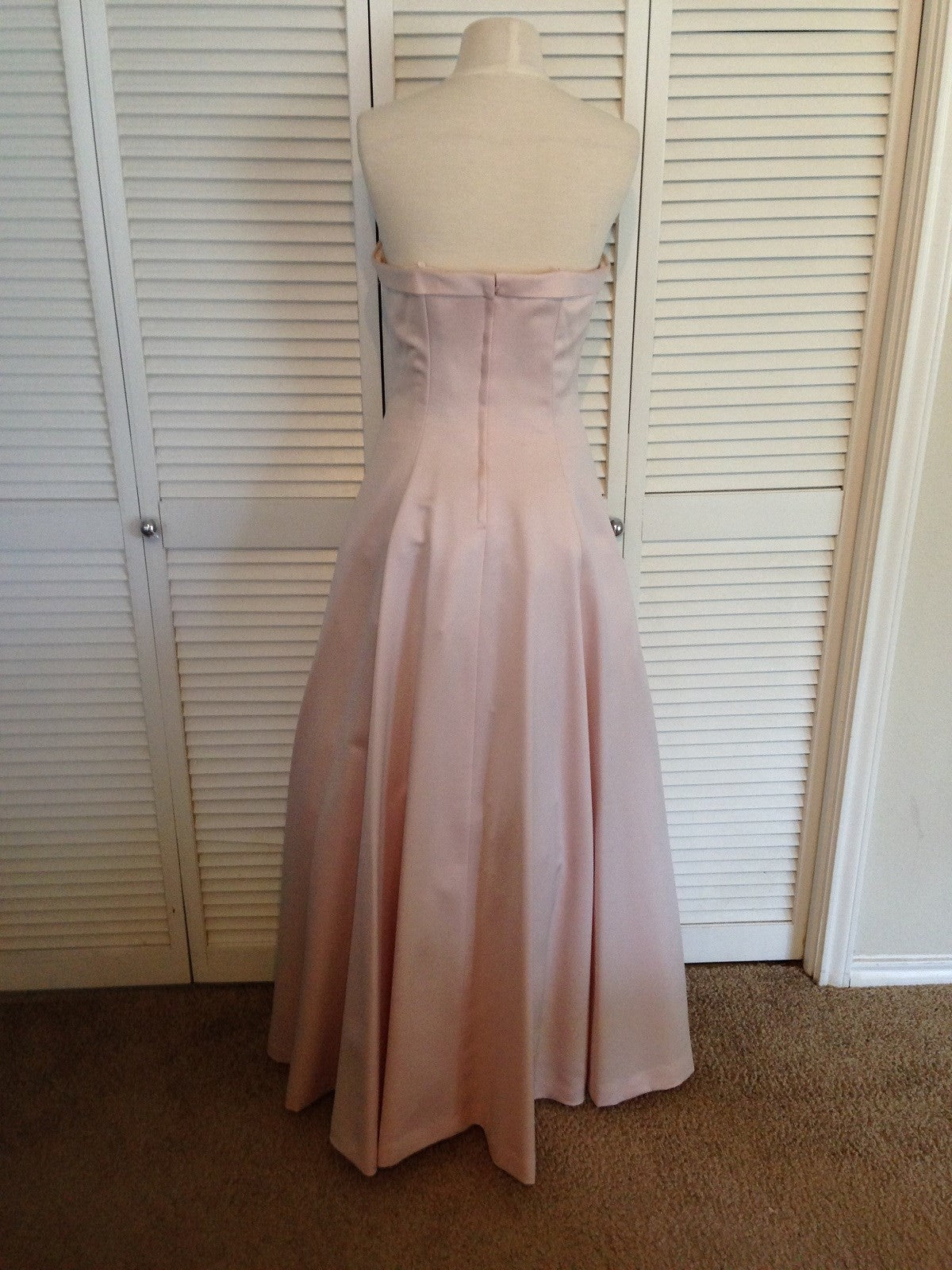 Victor Costa Women Dress Satin Peach 3 Front-button Size 10