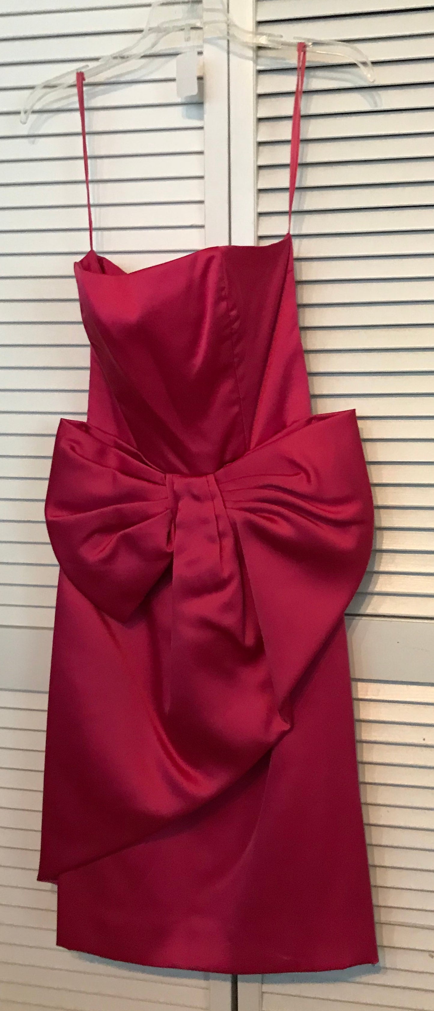 Victor Costa Women Dress Satin Pink Wrapped-Large Bow MIDI Size 8