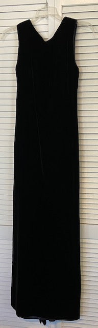 Victor Costa Women Dress Velvet Black Gold Sleeveless Size 12