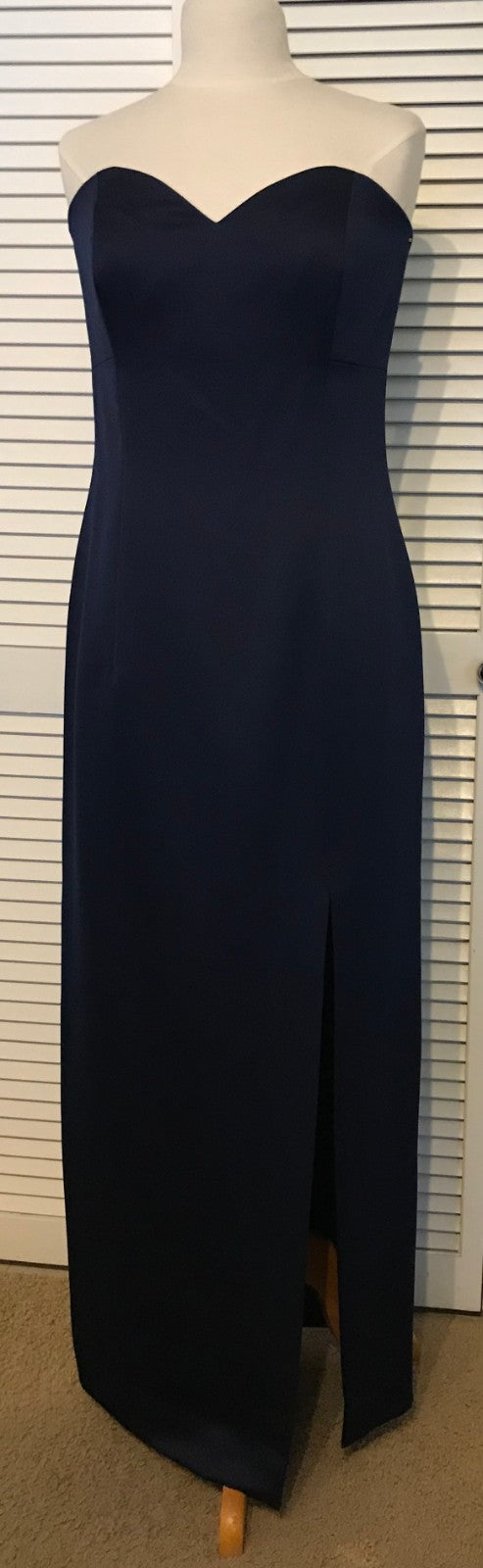 Victor Costa Women Dress Satin Navy Sleeveless Full Length Size 12