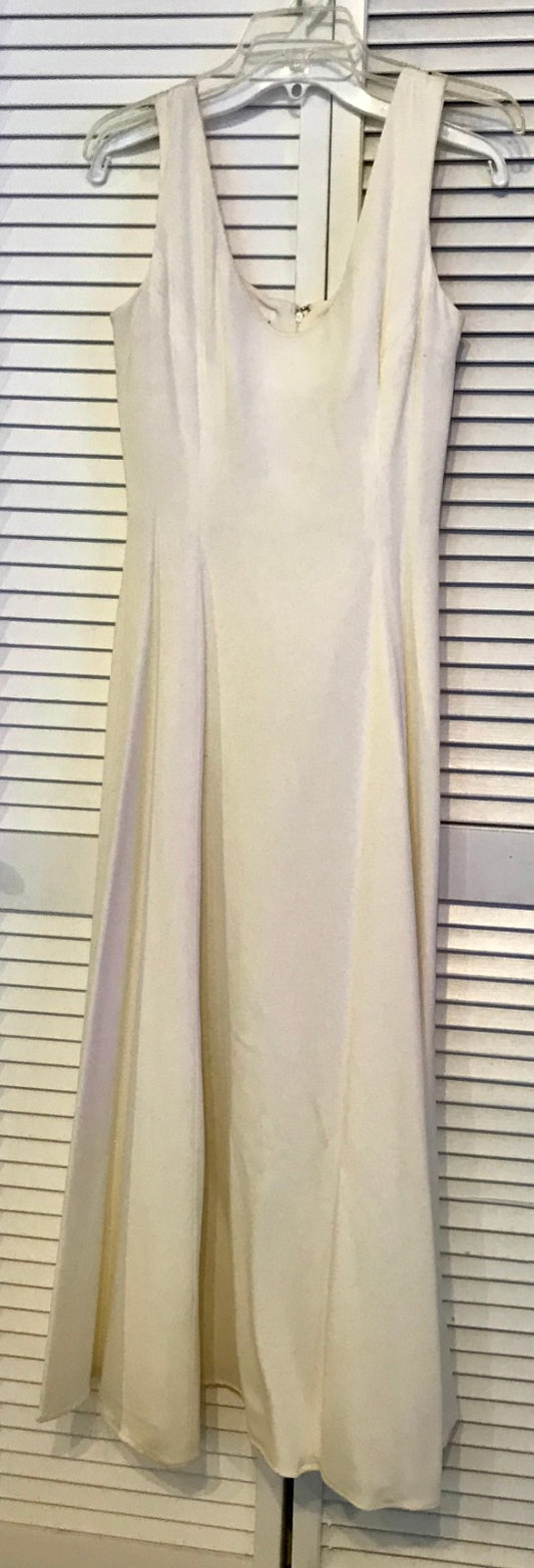 Victor Costa Women Dress Crepe/Acetate Ivory Shoulder-Straps Slvless Size 8