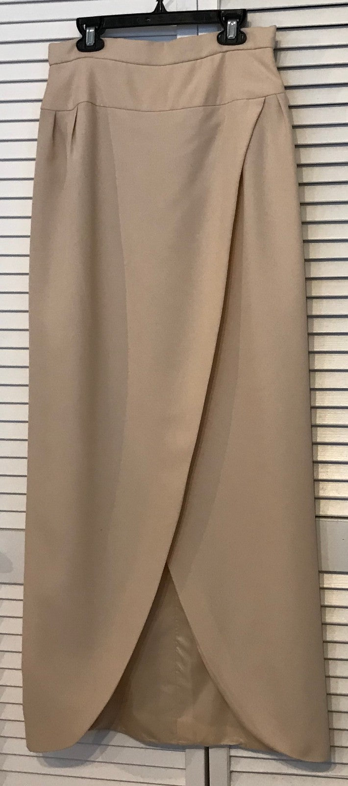 Victor Costa Women Skirt Crepe Beige Wrap-around Size 12