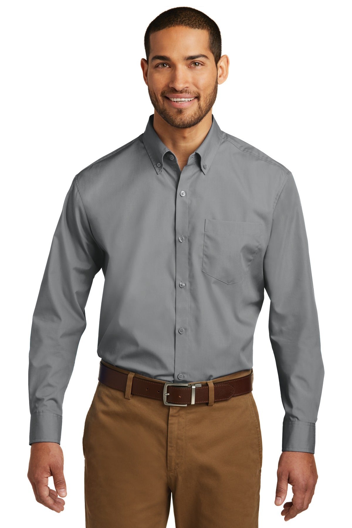 Port Authority? Long Sleeve Carefree Poplin Shirt. W100