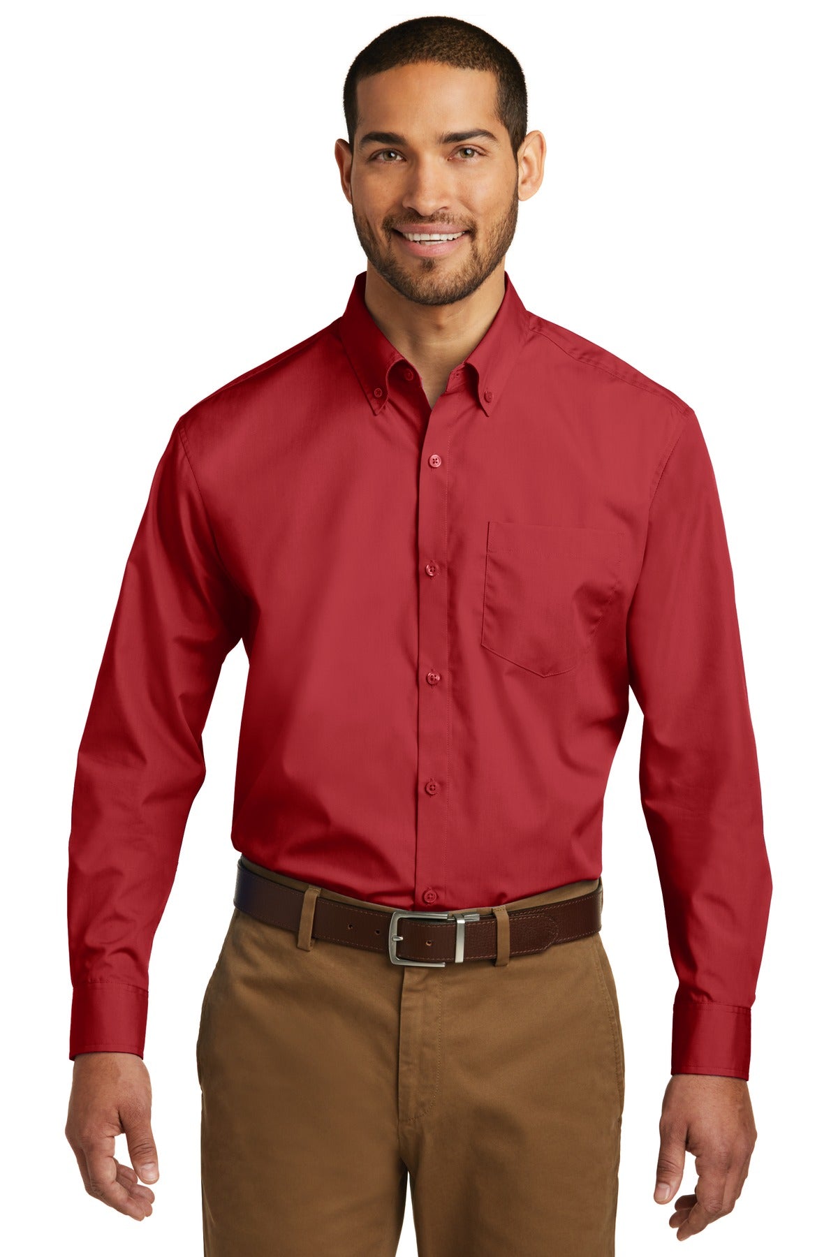 Port Authority? Long Sleeve Carefree Poplin Shirt. W100