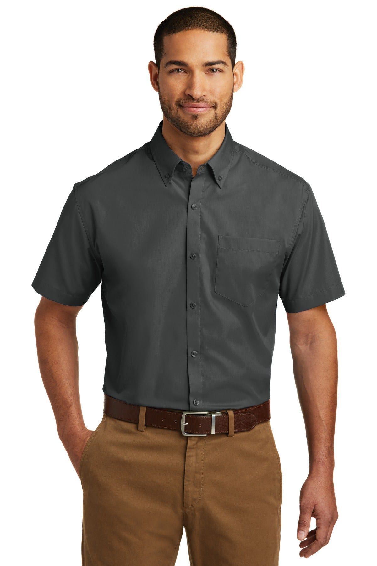 Port Authority? Short Sleeve Carefree Poplin Shirt. W101