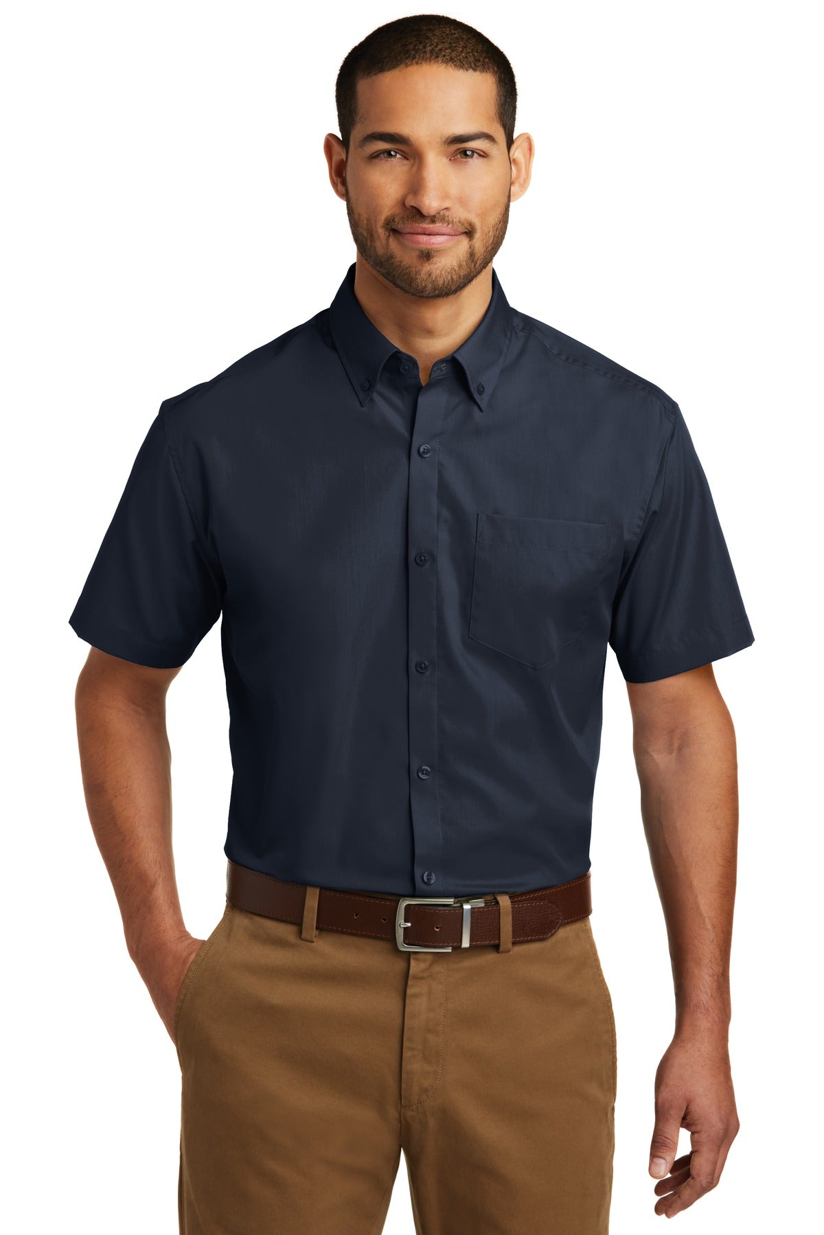 Port Authority? Short Sleeve Carefree Poplin Shirt. W101