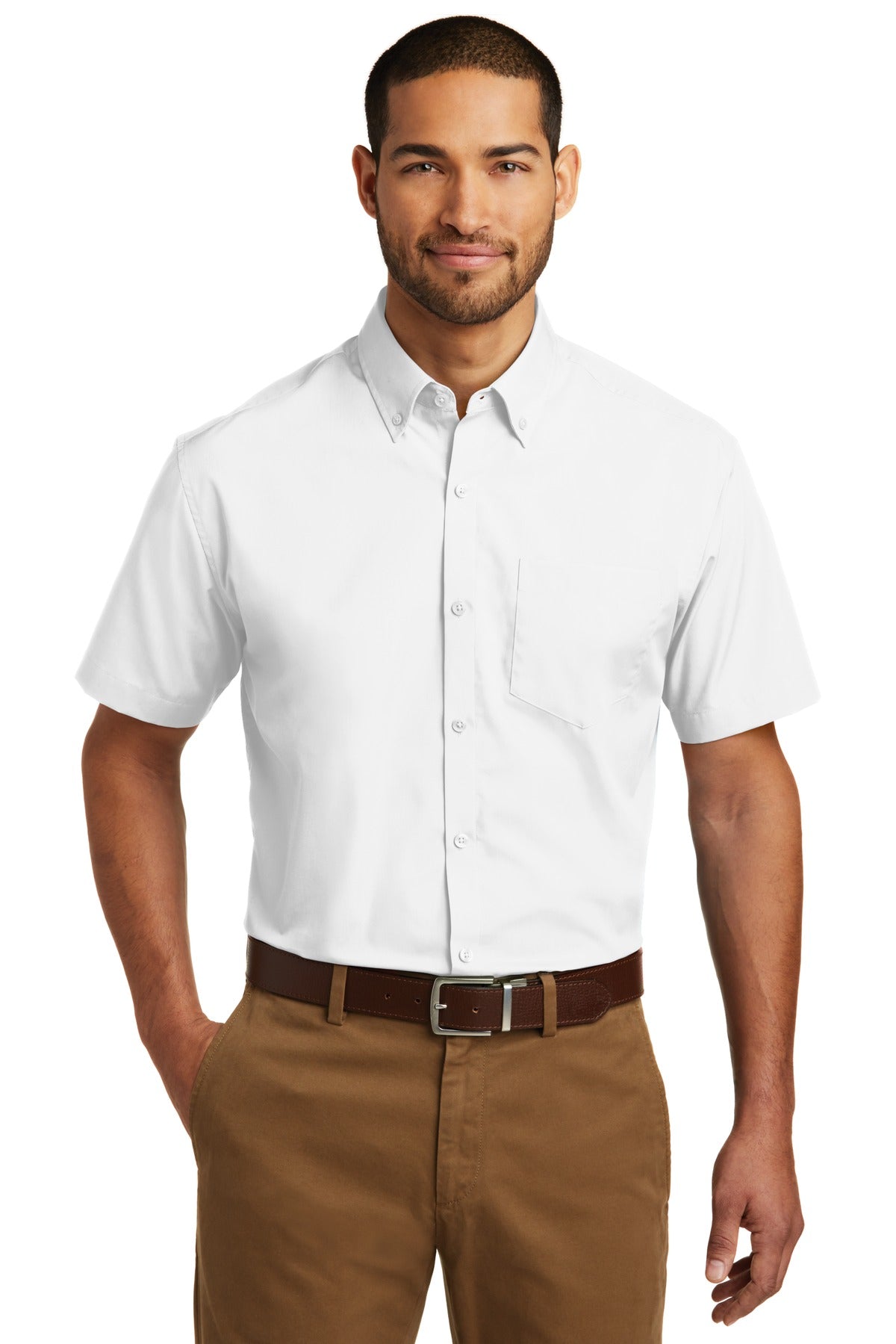 Port Authority? Short Sleeve Carefree Poplin Shirt. W101