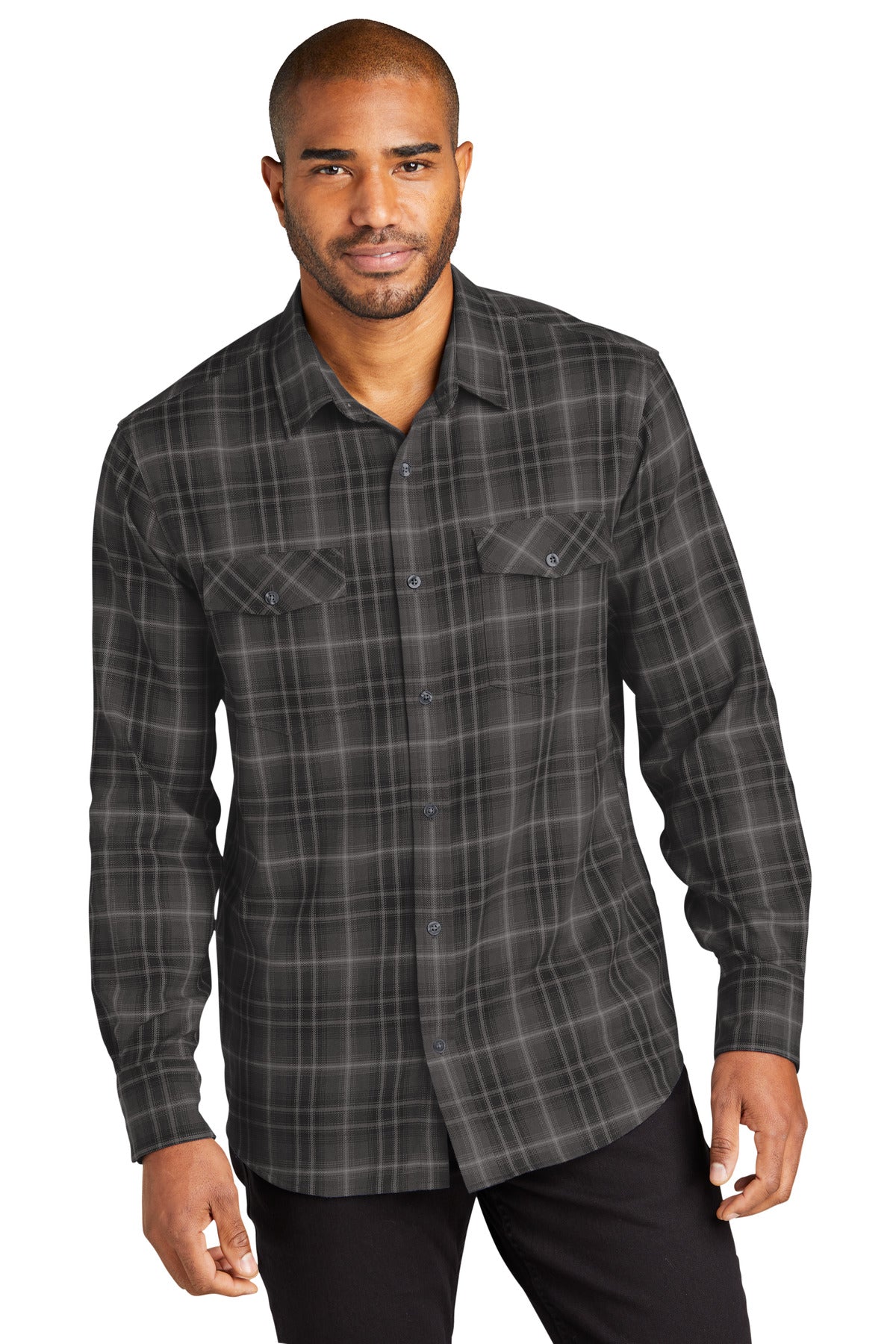 Port Authority? Long Sleeve Ombre Plaid Shirt W672