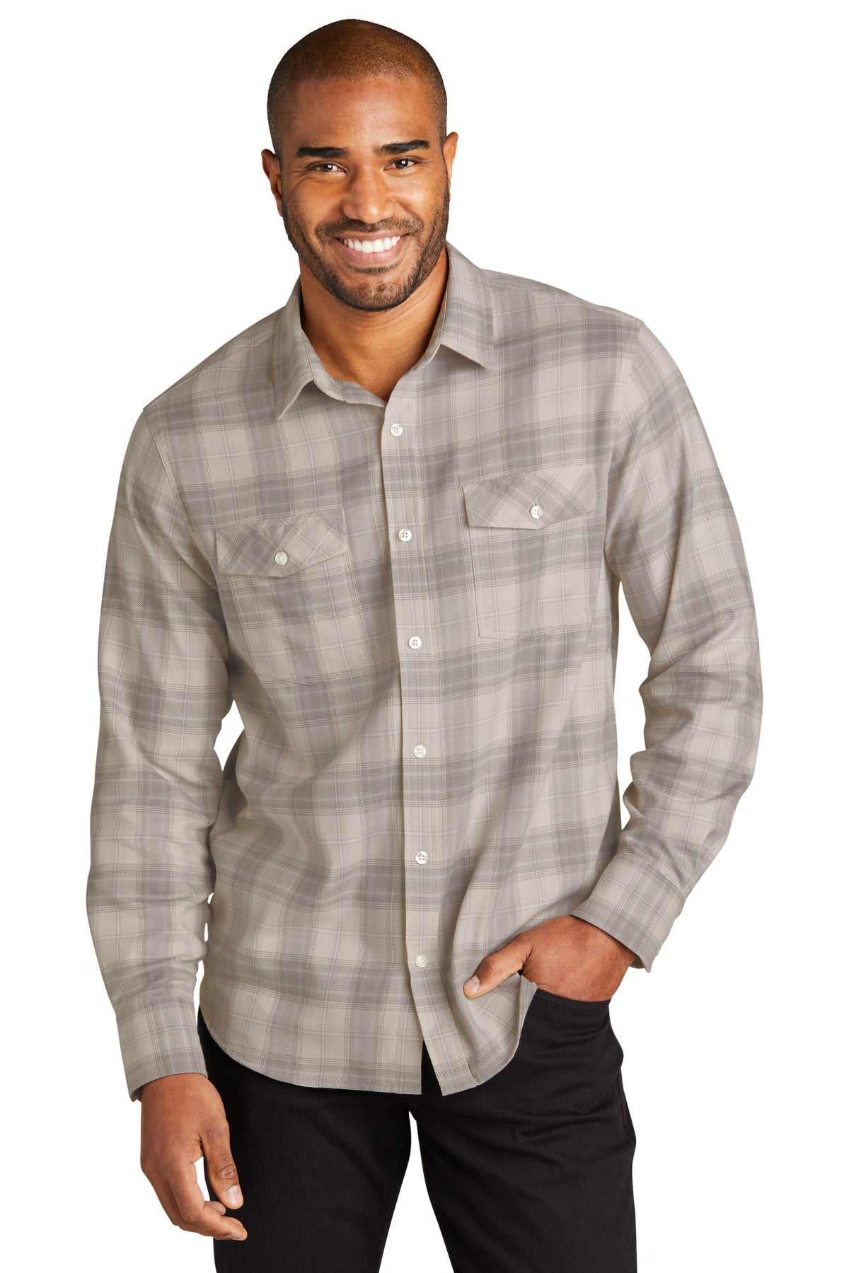 Port Authority? Long Sleeve Ombre Plaid Shirt W672