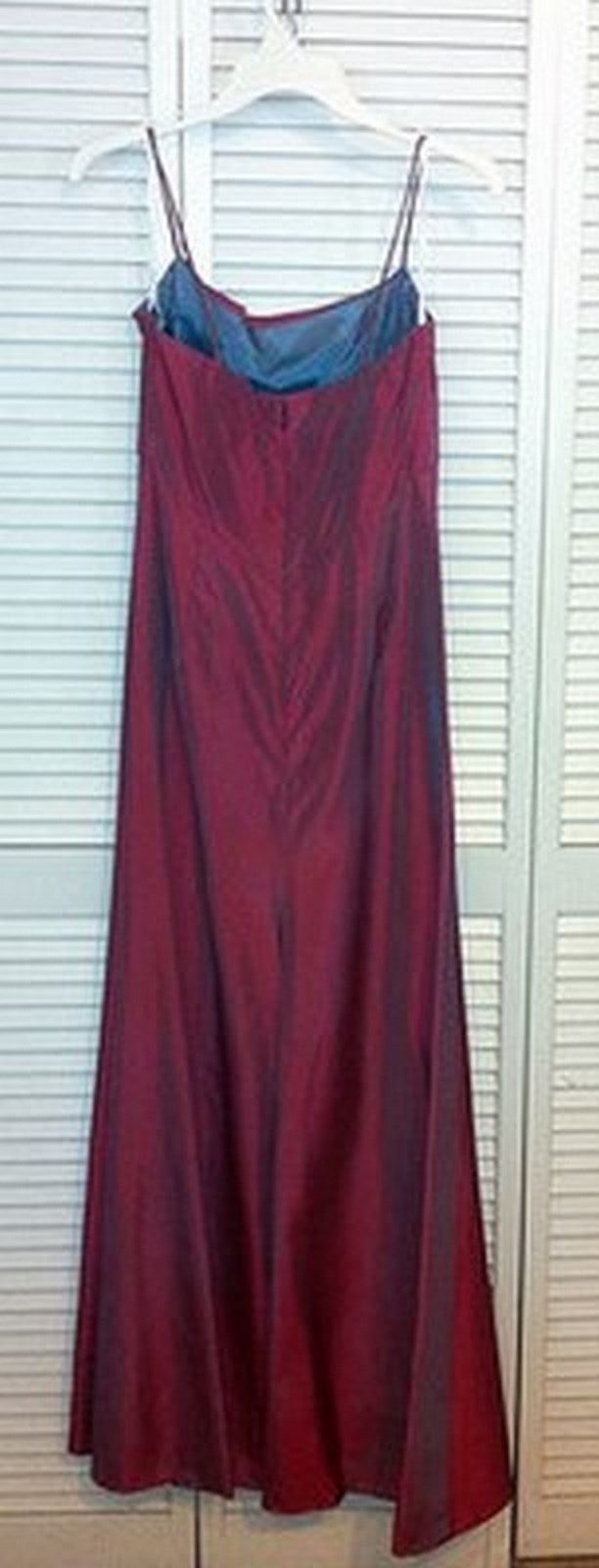 Watters & Watters Women Dress Taffeta Maroon Lined Blue Size 8