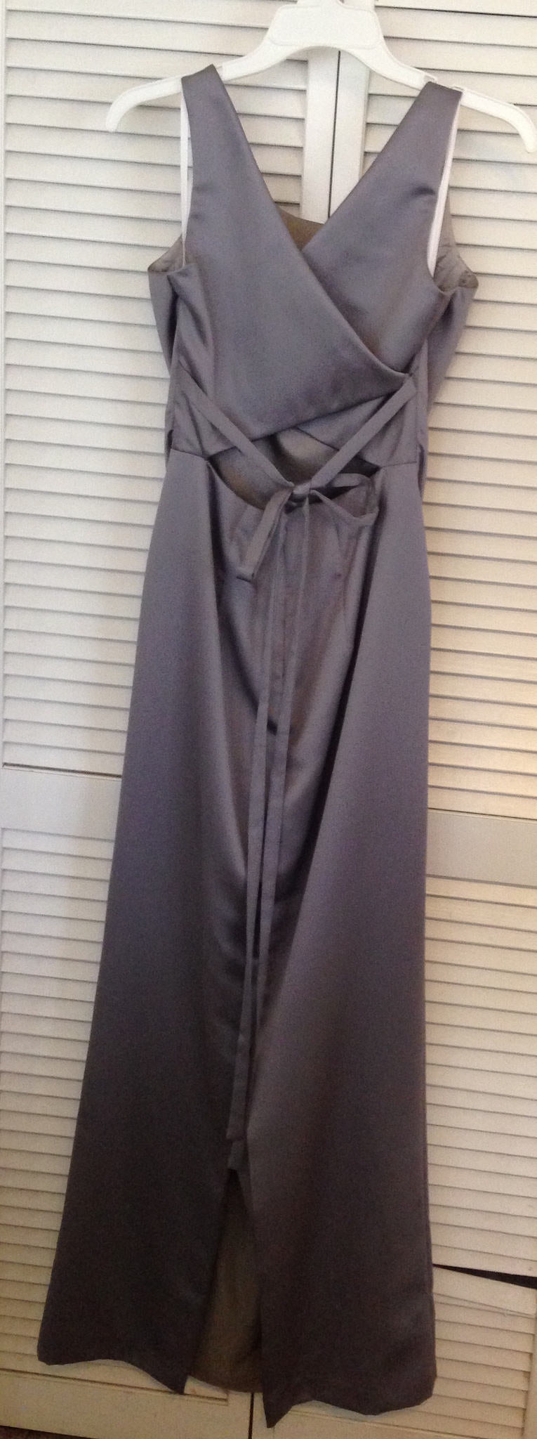 Watters & Watters Women Dresses Satin Gray Belt Back Size 8