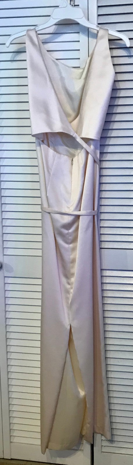 Watters & Watters Women Dress Satin Ivory Belt Around Size 8