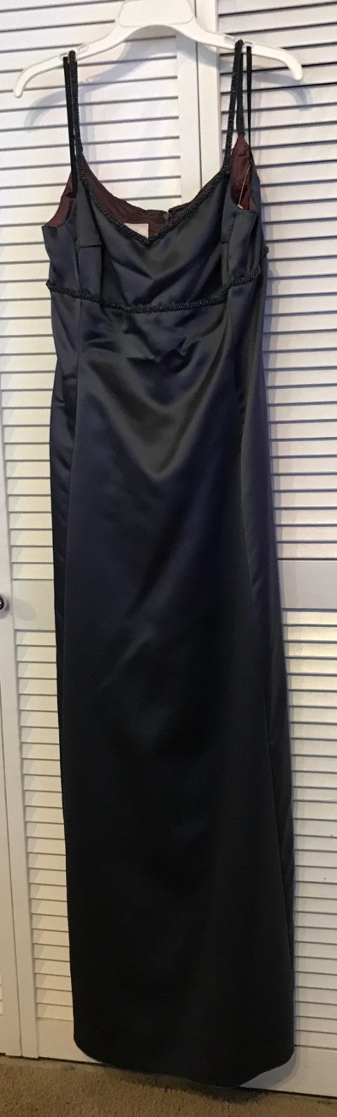 Watters & Watters Women Dress Satin Black Beads Size 10