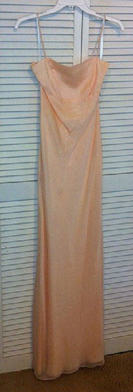 Watters & Watters Women Dress Chiffon Peach 6-Cover Size 6