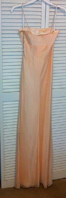 Watters & Watters Women Dress Chiffon Peach 6-Cover Size 6