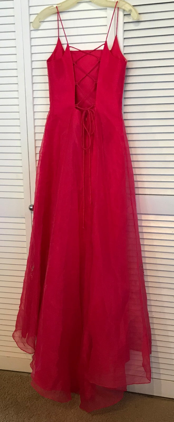 Watters & Watters Women Dress Chiffon Red Hand-Sew Trim on Size 6