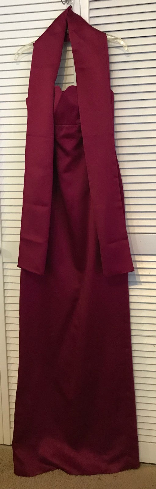 Watters & Watters/WToo Women Dress Satin Maroon Scarf Size 10 XL