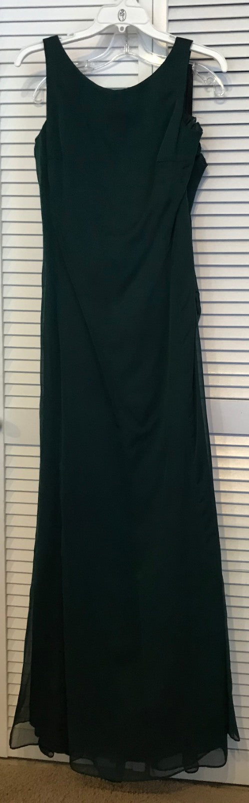 Watters & Watters Women Dress Chiffon Green Tucking Back Size 10