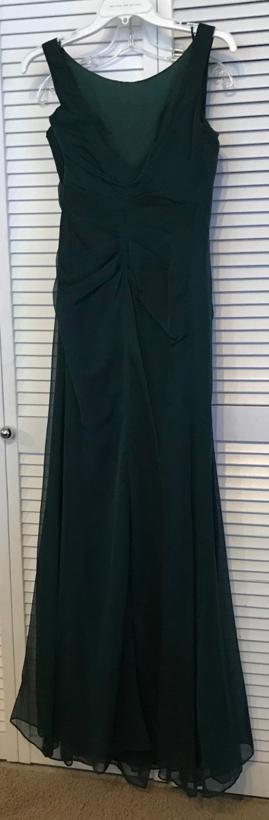 Watters & Watters Women Dress Chiffon Green Tucking Back Size 10