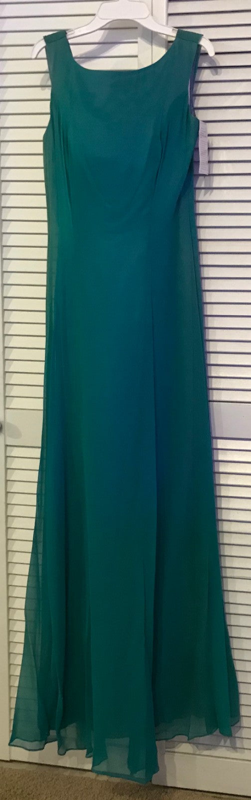 Watters & Watters Women Dress Chiffon Green Drop Open Back Size 8