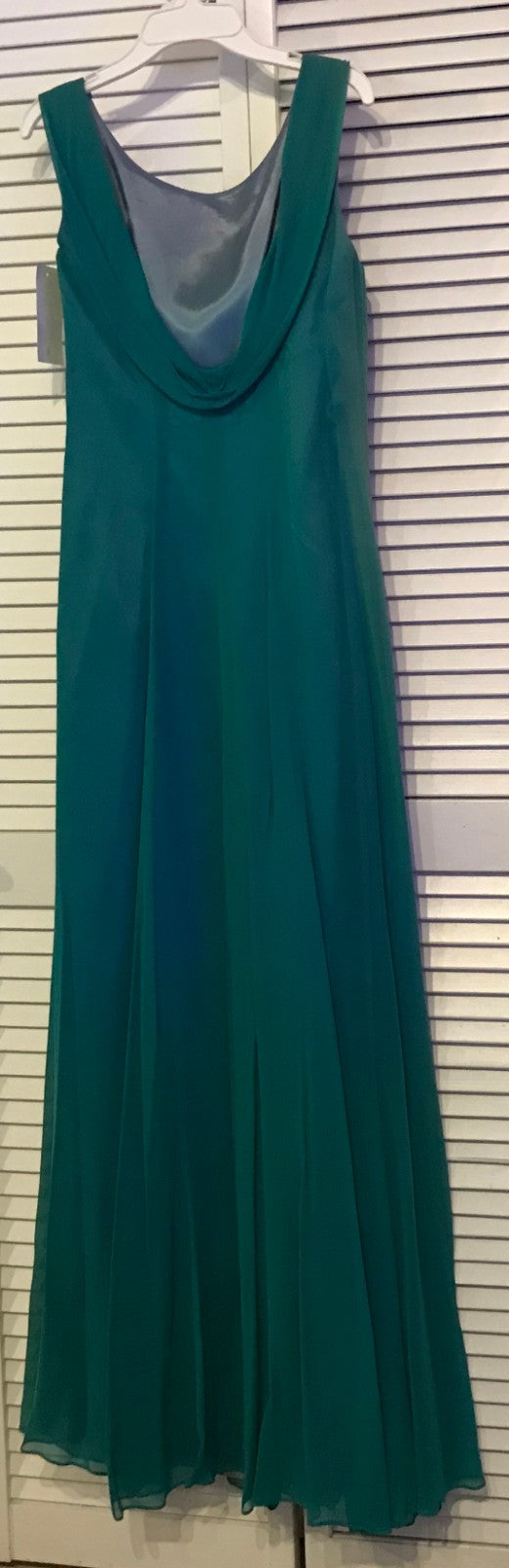 Watters & Watters Women Dress Chiffon Green Drop Open Back Size 8