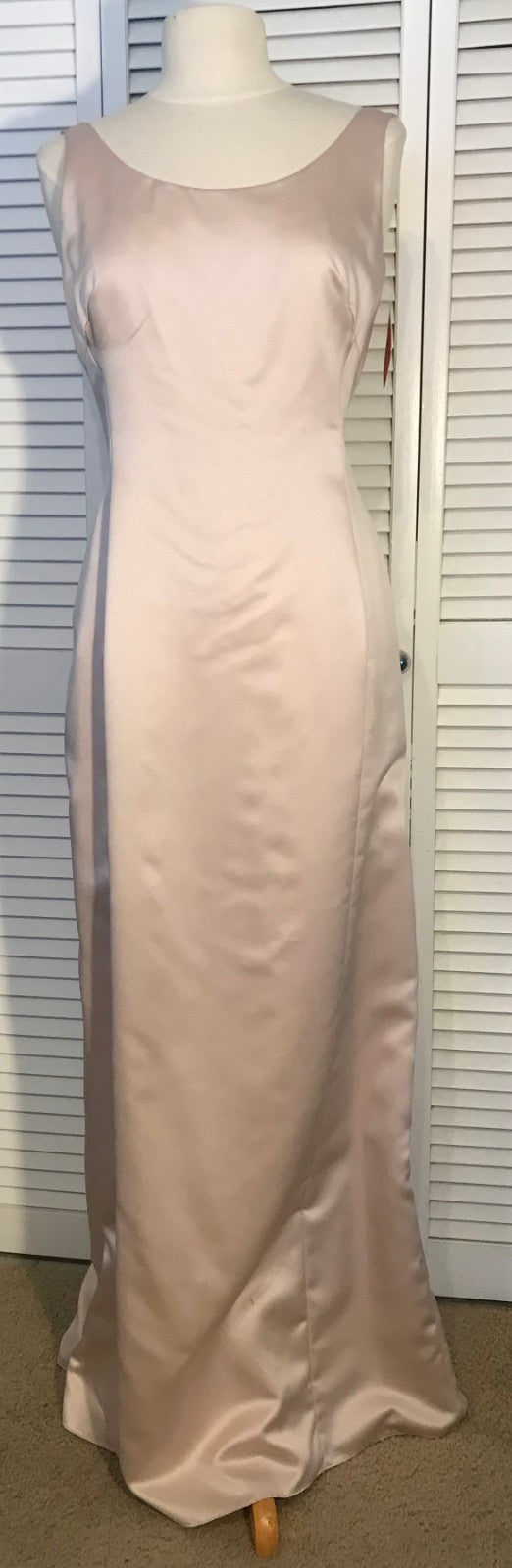 Watters & Watters Women Dress Satin Beige 15 Cover Button Back Size 8