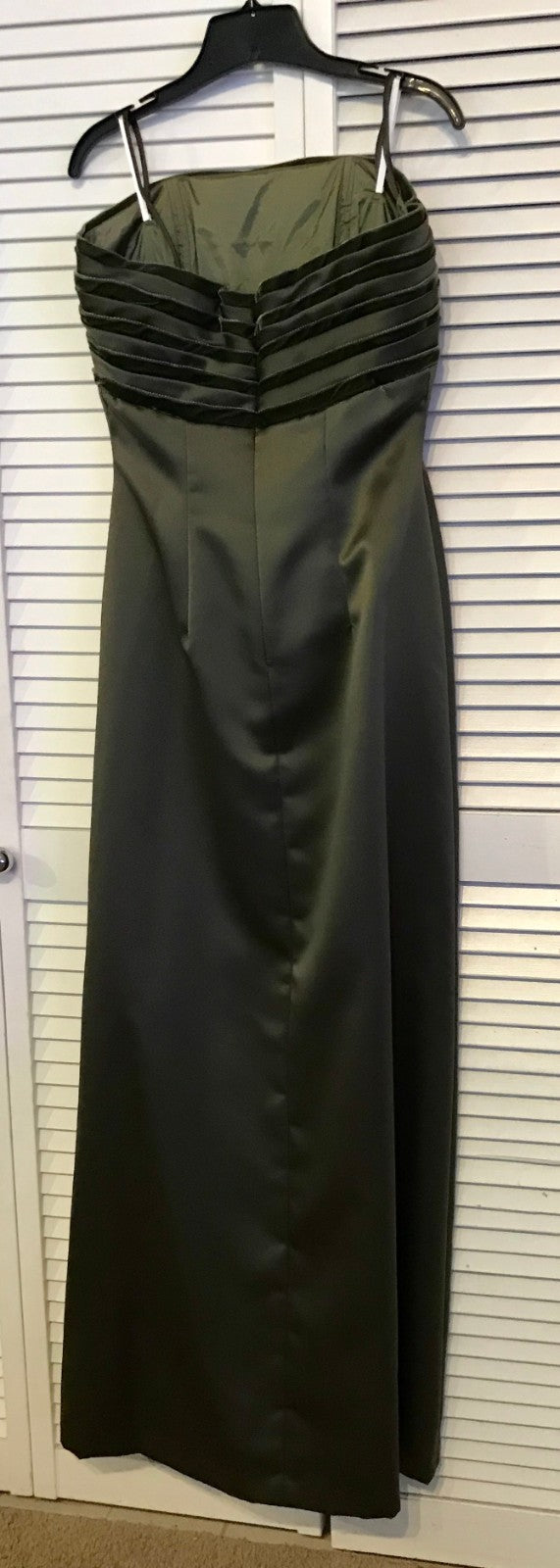 Watters & Watters Women Dress Satin Green Velvet Bust line Size 10