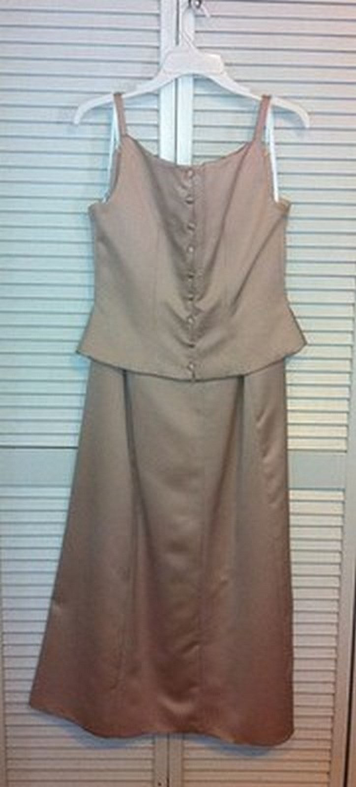 Watters & Watters Women Dress Suit Dress and Top Satin Almond 9-Button Size 8