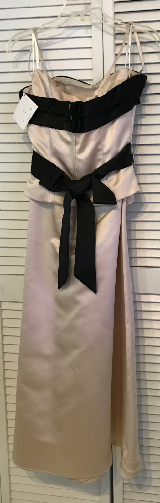 Watters & Watters Women Dress Suit Dress and Top Satin Beige Belt Black Size 8