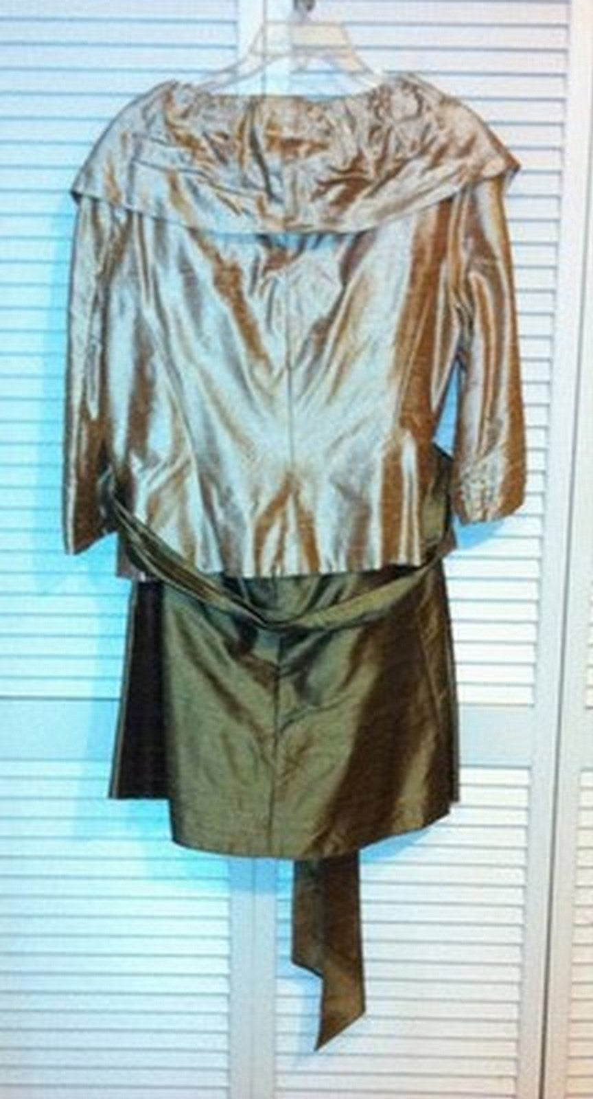 Watters & Watters Women Dress Suit Dress and Top Silk Gold Top Size 18