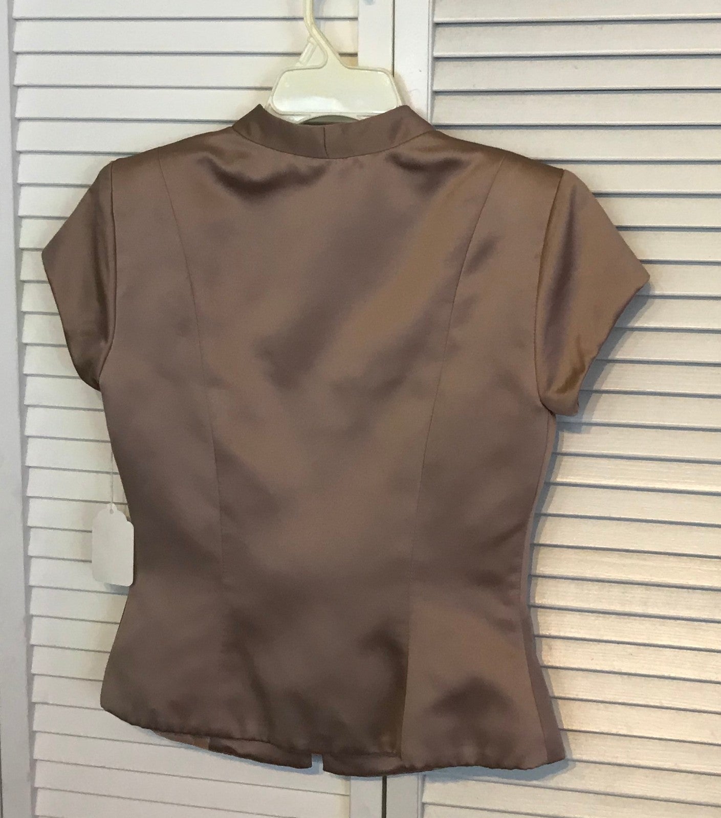 Watters & Watters Women Dress Suit Dress and Top Satin Brown 14-Button Size 6