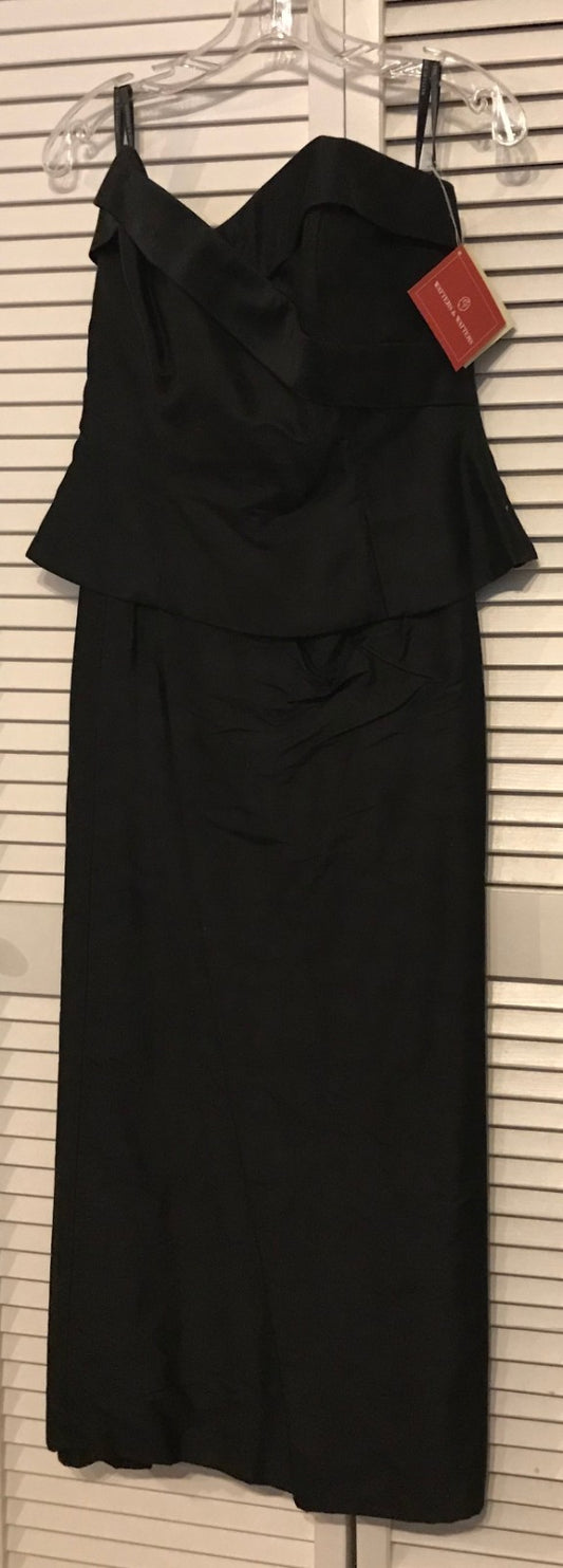 Watters & Watters Women Dress Suit Dress and Top Silk Black Size 10